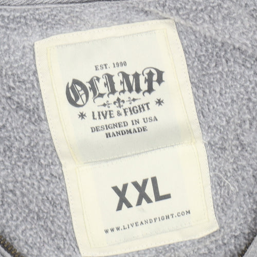 Olimp Men's XL Grey Hooded Cotton Casual Jacket