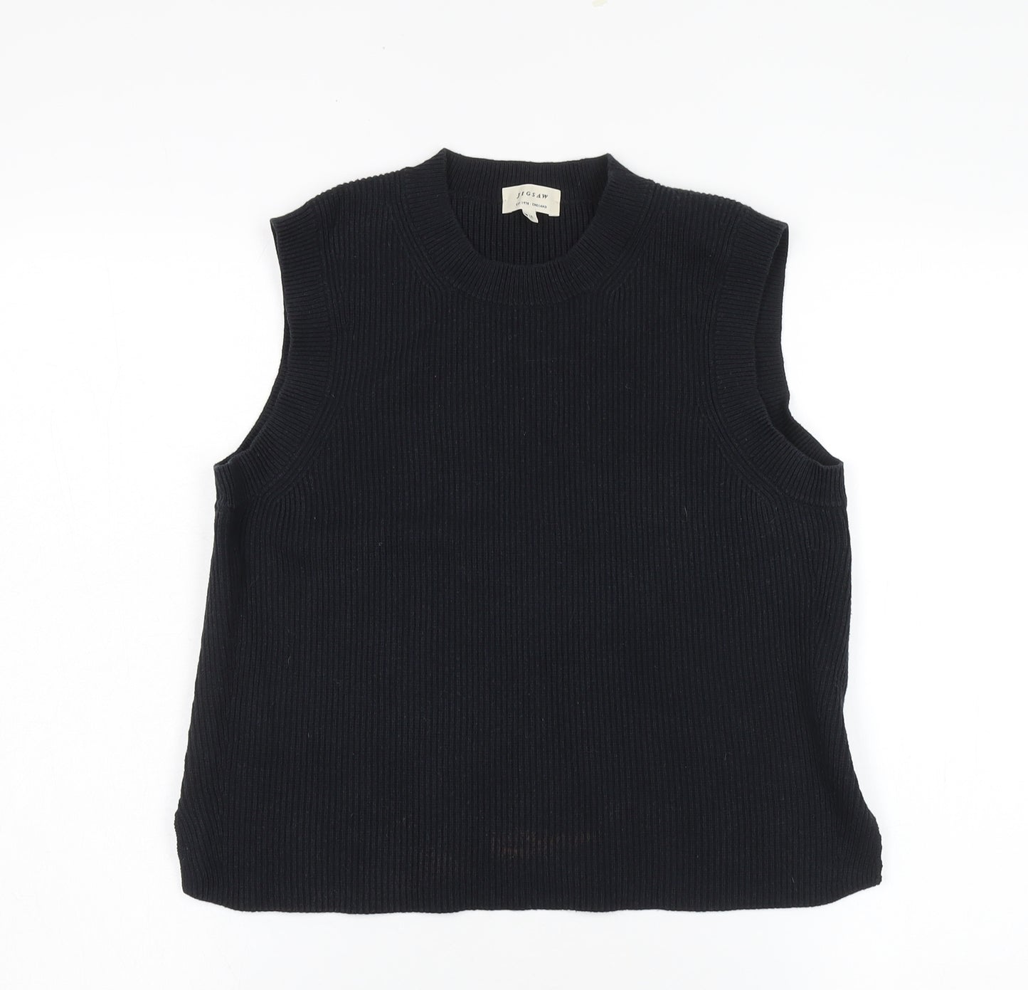 Jigsaw Women's Black Vest Medium Sleeveless Jumper