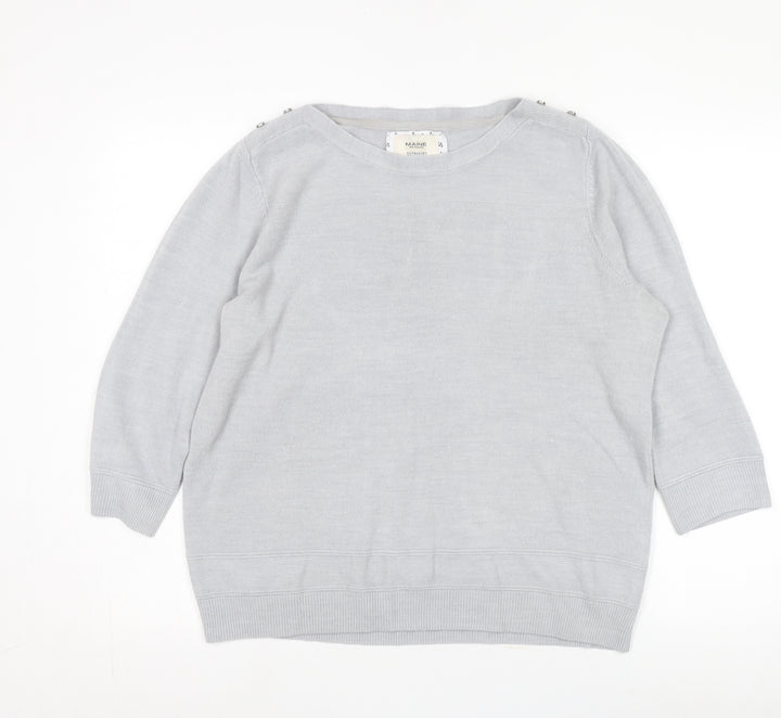Maine New England Women's Grey 3/4 Sleeve Pullover Jumper