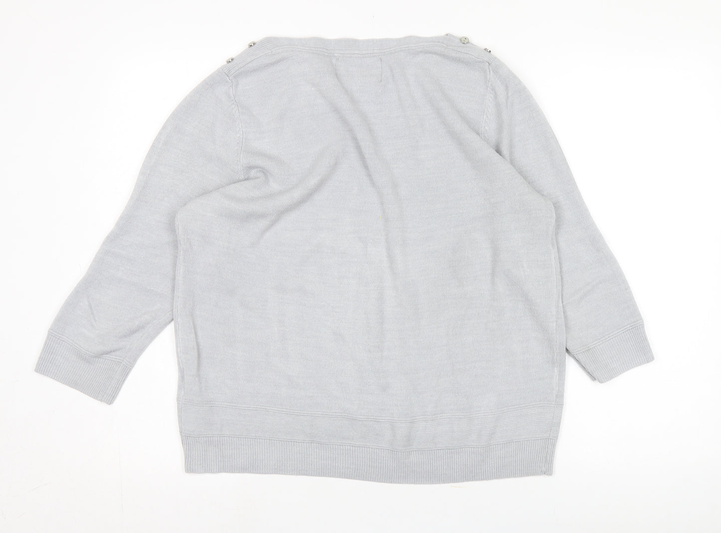 Maine New England Women's Grey 3/4 Sleeve Pullover Jumper