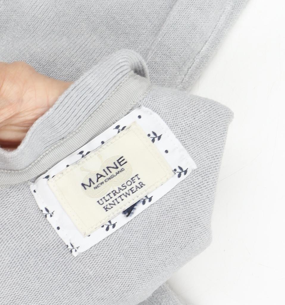 Maine New England Women's Grey 3/4 Sleeve Pullover Jumper