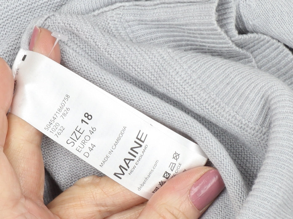 Maine New England Women's Grey 3/4 Sleeve Pullover Jumper