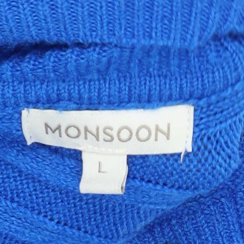 Monsoon Women's Blue High Neck Pullover Jumper – Size L