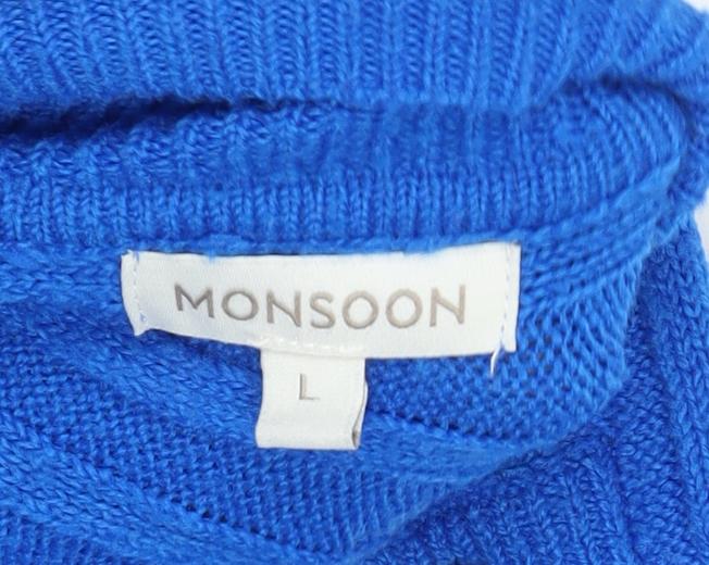 Monsoon Women's Blue High Neck Pullover Jumper – Size L