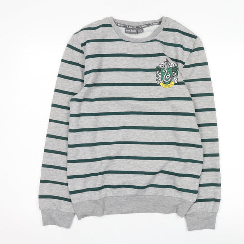 Harry Potter Unisex Grey Striped Pullover Sweatshirt XS