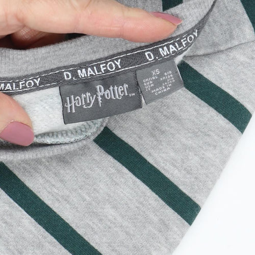 Harry Potter Unisex Grey Striped Pullover Sweatshirt XS