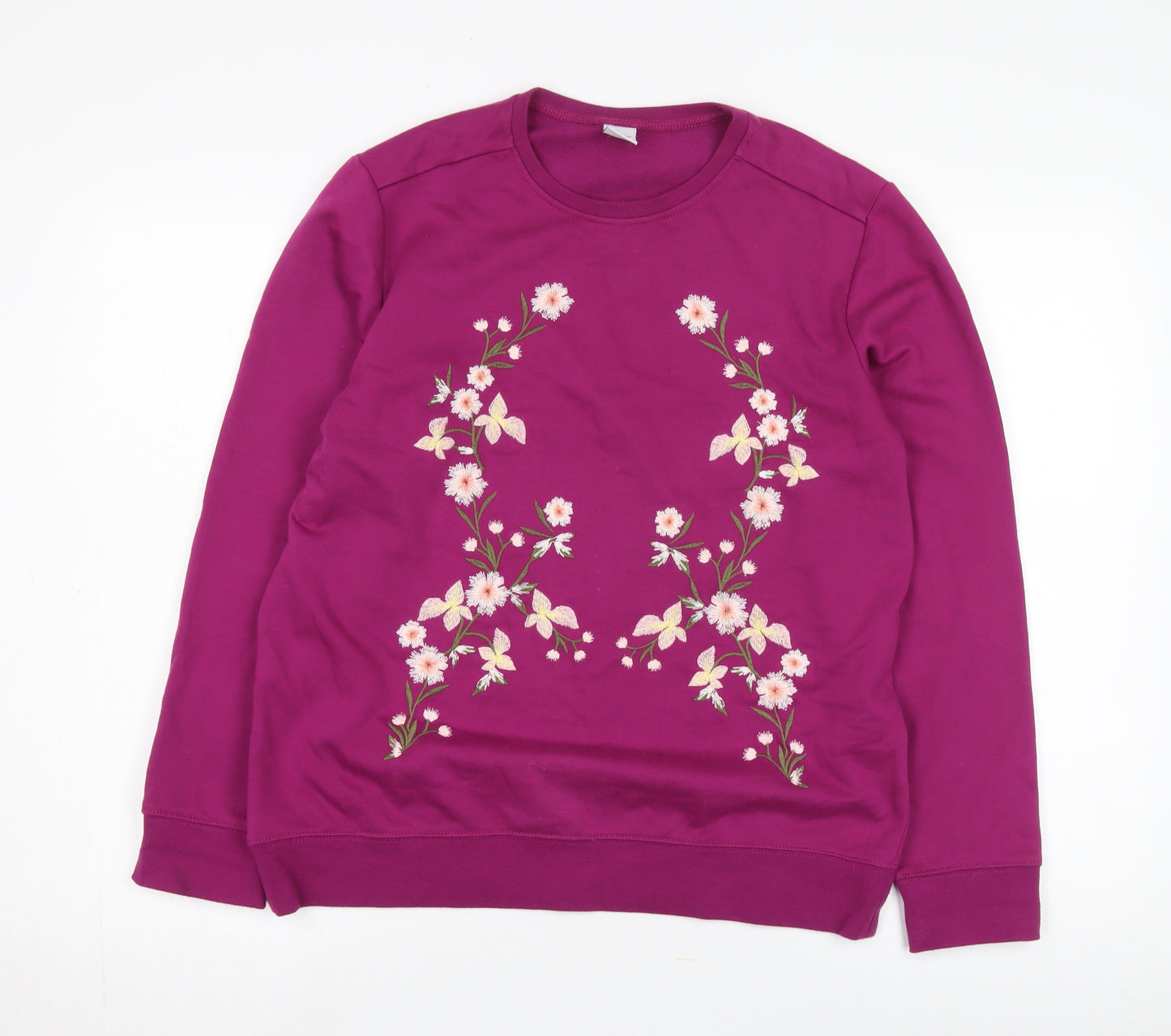 Cotton Traders Women's Purple Embroidered Sweatshirt Size 10