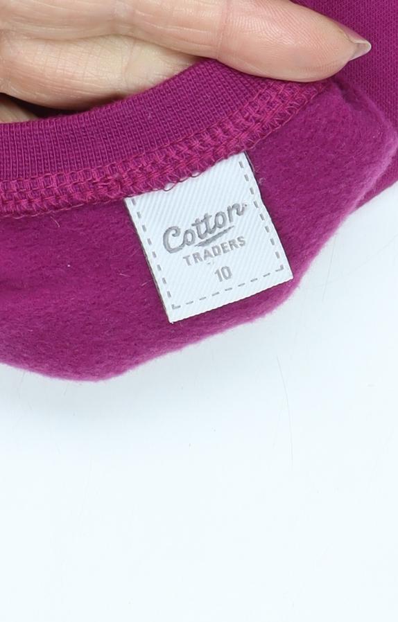 Cotton Traders Women's Purple Embroidered Sweatshirt Size 10