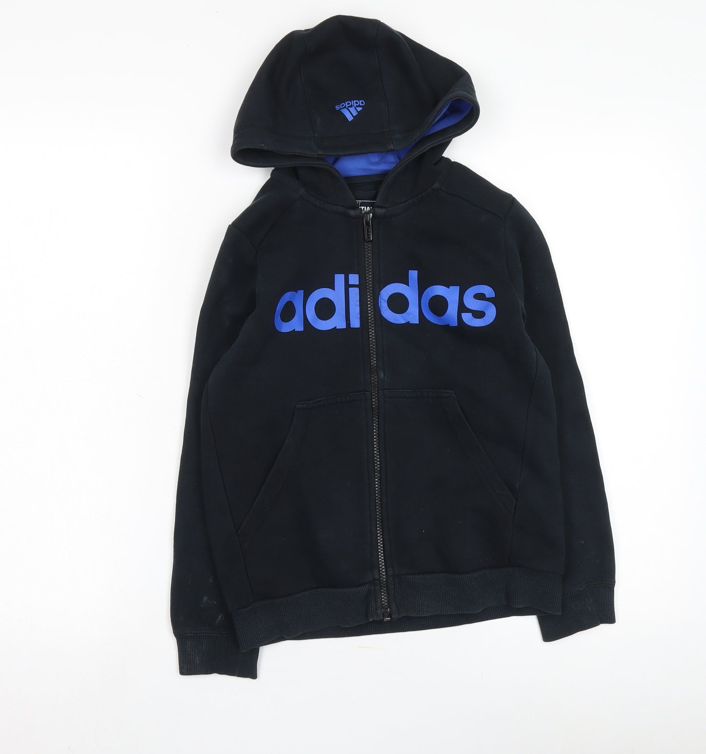 Adidas Boys Black Hooded Jacket Size 9-10 Years