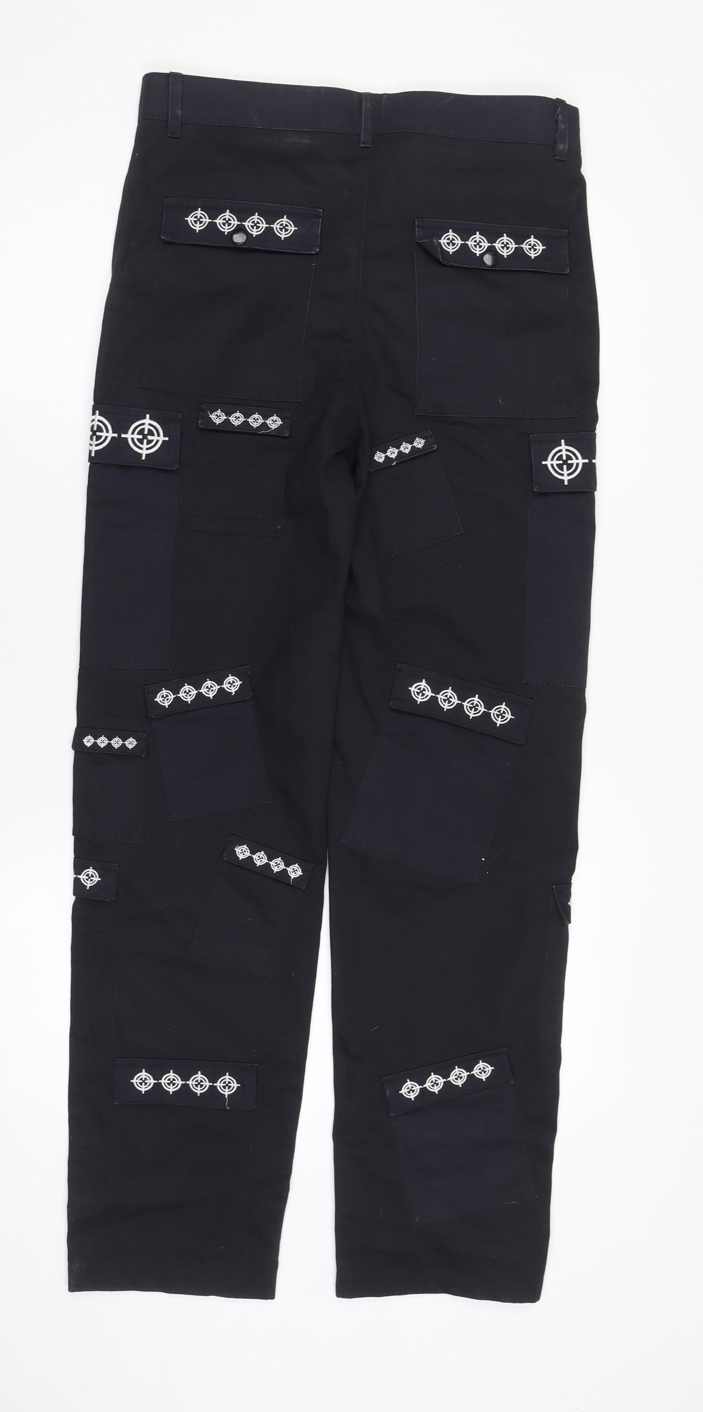 Sin Star Men's Black Cargo Jeans, Medium, Gothic Style