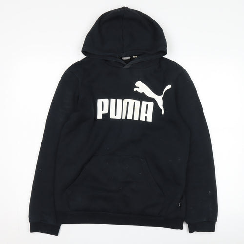 Puma Boys Black Hoodie Pullover 16 Years - Logo, Hooded