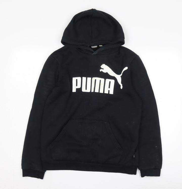 Puma Boys Black Hoodie Pullover 16 Years - Logo, Hooded