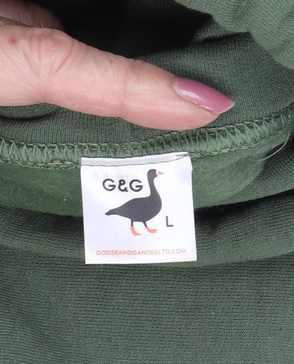 Goose and Gander Green Hoodie, Unisex L, Casual Pullover