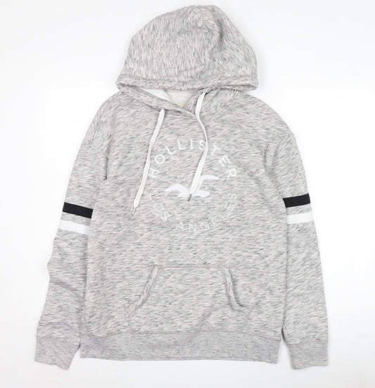 Hollister Men's Grey Pullover Hoodie M - Logo Design