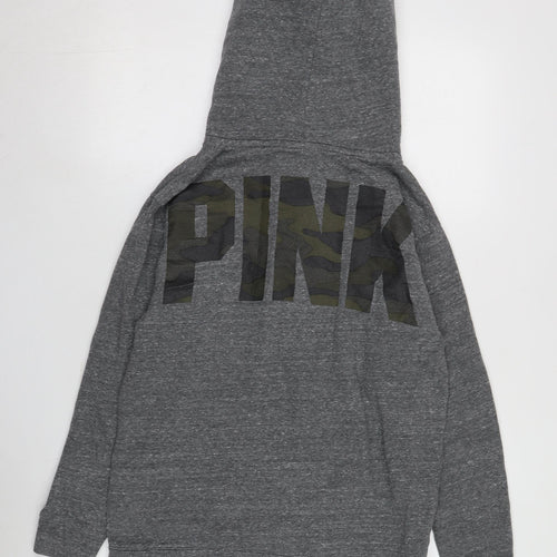 Pink Women's Grey Hoodie, Size S, Pullover Style