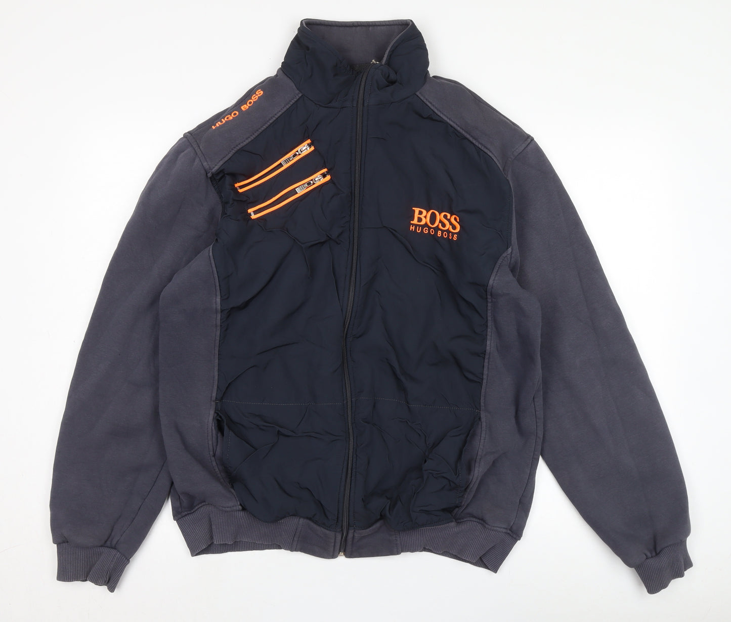 Hugo Boss Men's Black Bomber Jacket, 3XL, Cotton Casual