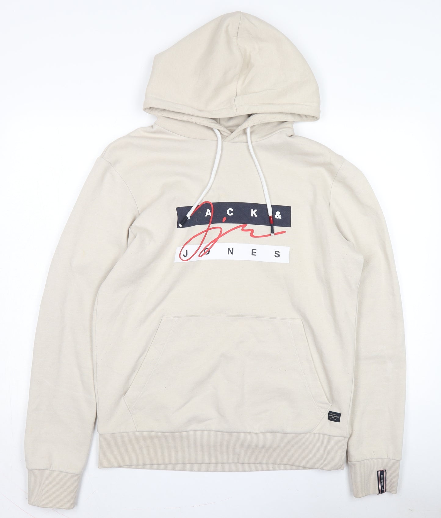 Jack & Jones Men's Beige Hoodie, Size M, Pullover