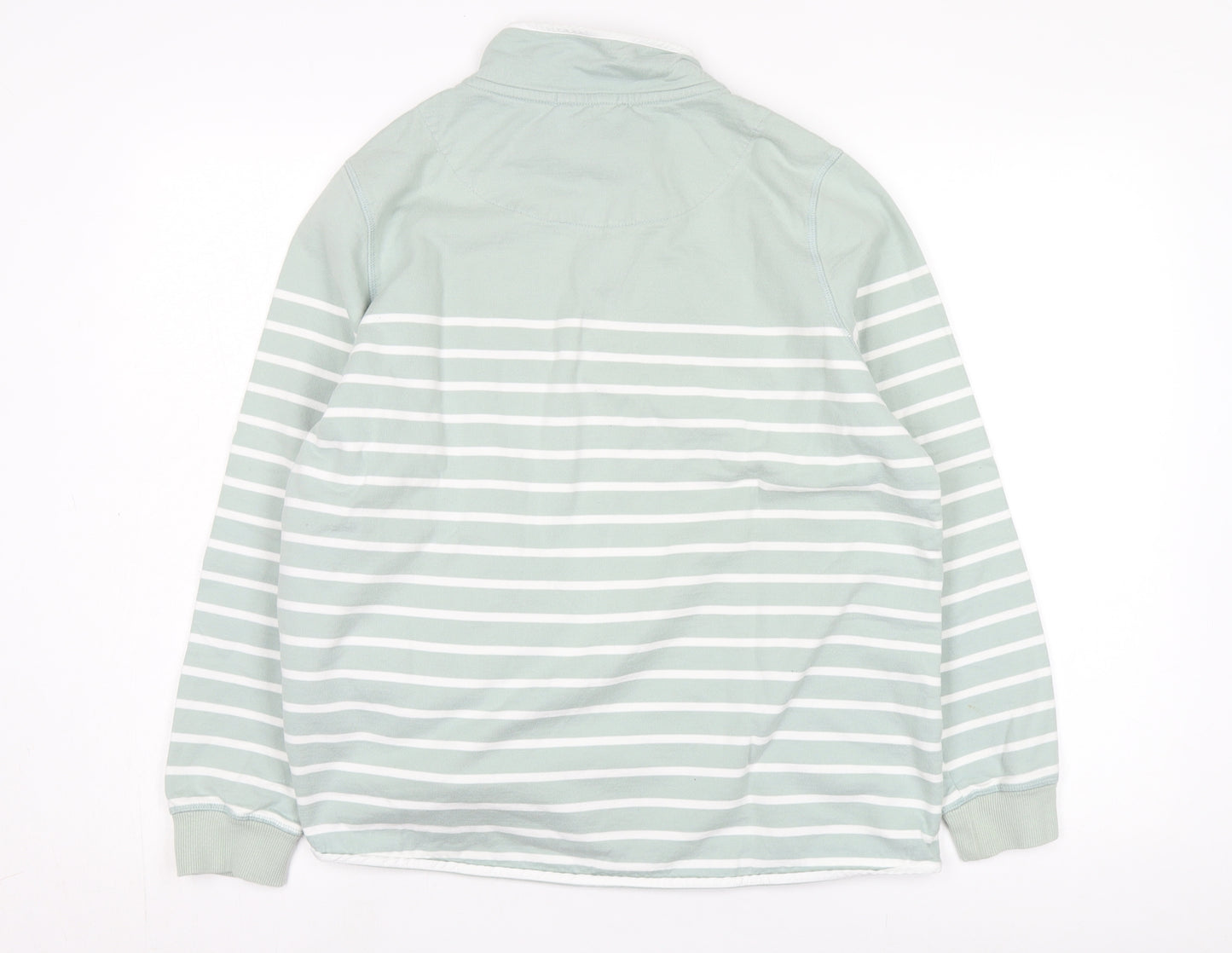 WoolOvers Women's Green Striped Sweatshirt L