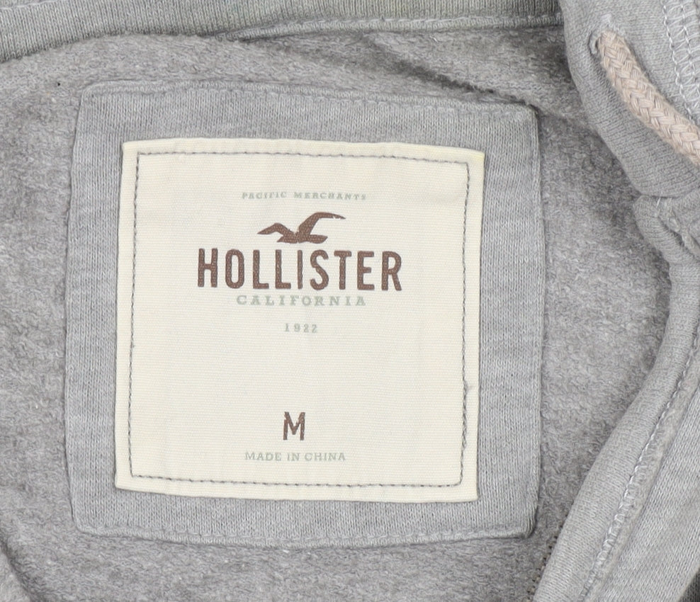 Hollister Men's Grey Hooded Jacket M Casual