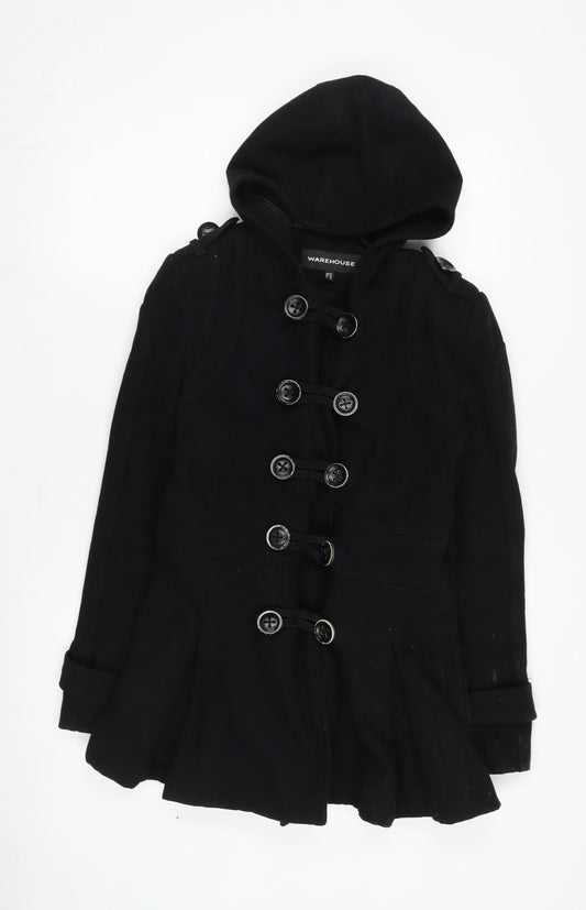 Warehouse Women's Black Military Coat Size 12