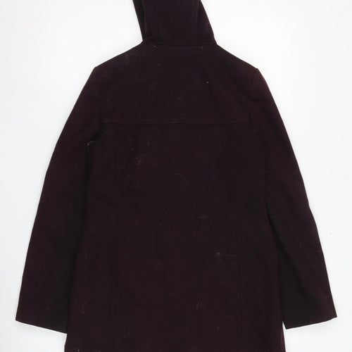 Laura Ashley Womens Purple Wool Duffle Coat Size 8