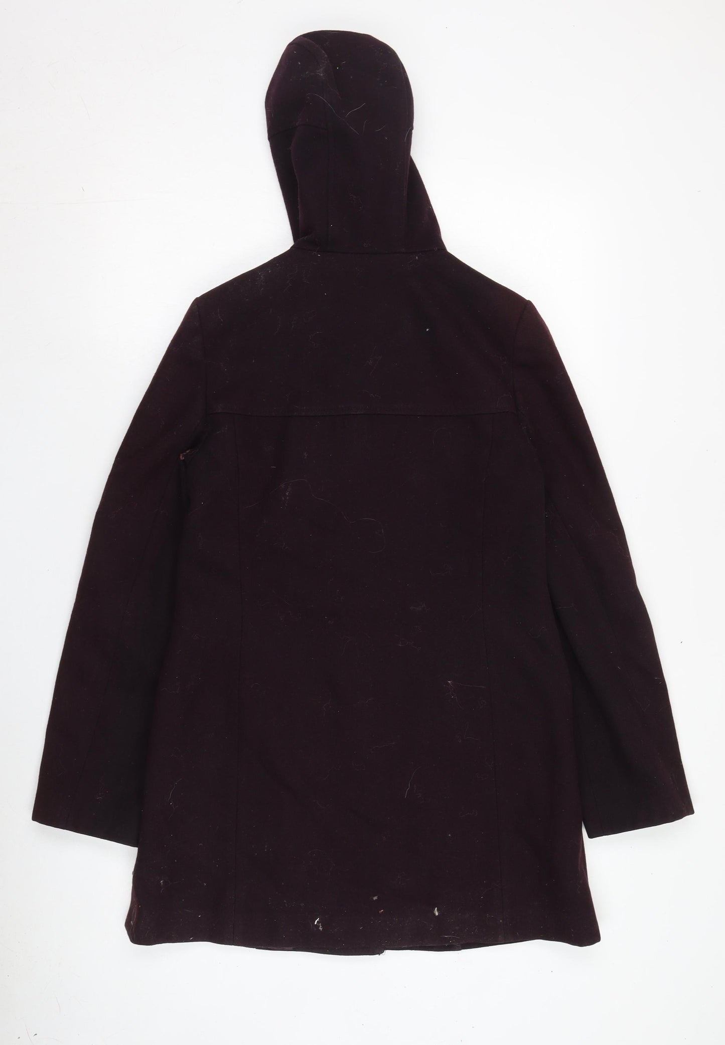 Laura Ashley Womens Purple Wool Duffle Coat Size 8