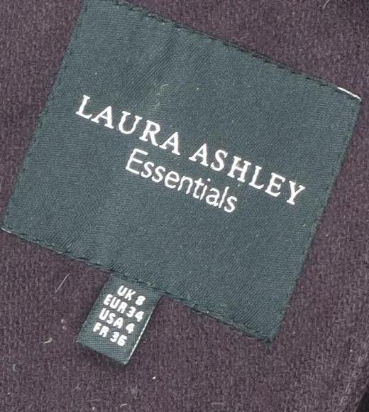 Laura Ashley Womens Purple Wool Duffle Coat Size 8