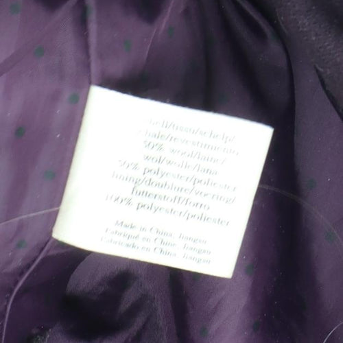 Laura Ashley Womens Purple Wool Duffle Coat Size 8