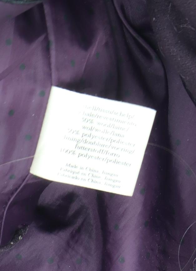 Laura Ashley Womens Purple Wool Duffle Coat Size 8