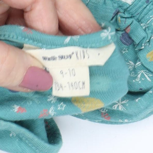 White Stuff Girls Green Novelty A-Line Dress 9-10 Years