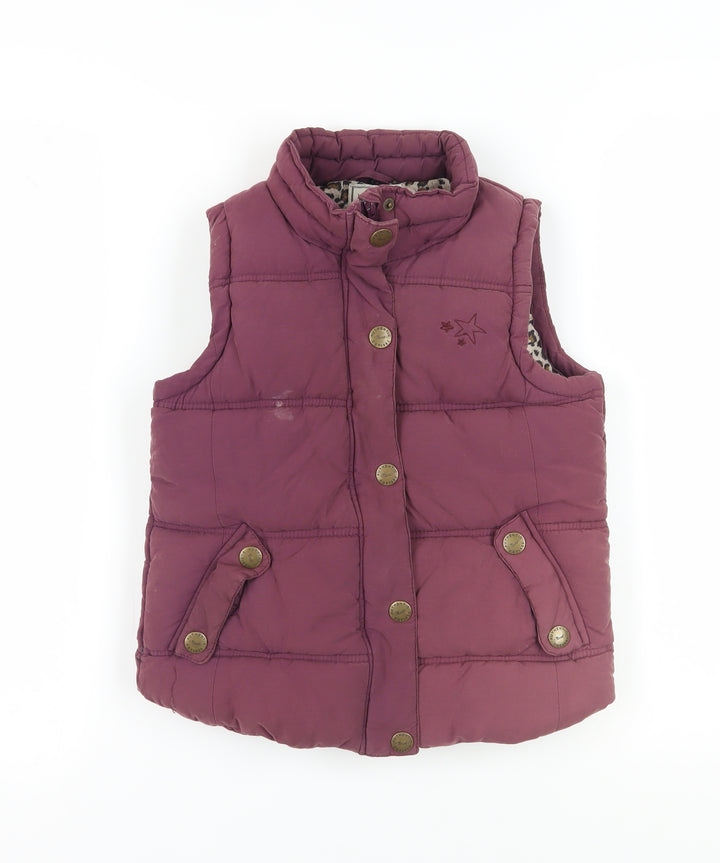 Next Girls Purple Puffer Jacket 9-10 Years Button Up