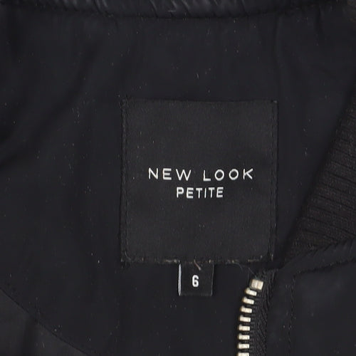New Look Women's Black Bomber Jacket Size 6 Petite
