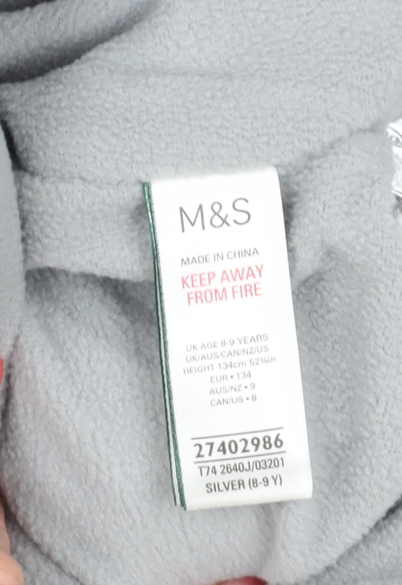 Marks and Spencer Girls Silver Puffer Jacket 8-9 Years