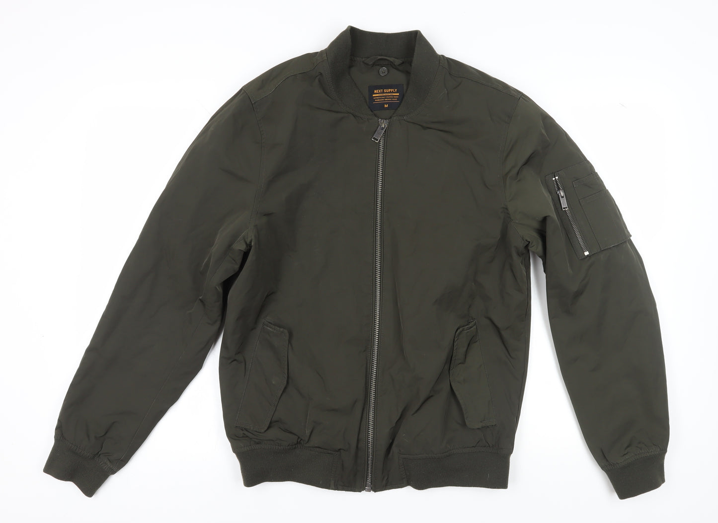 Next Men's Green Bomber Jacket M, Casual Autumn Style