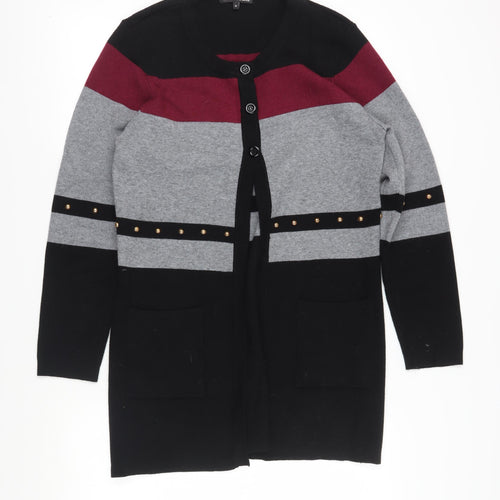 Paramour Women's Black Cardigan, Medium, Striped