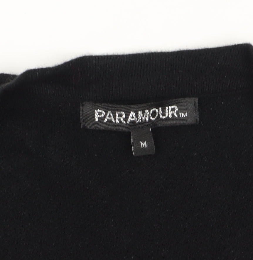 Paramour Women's Black Cardigan, Medium, Striped
