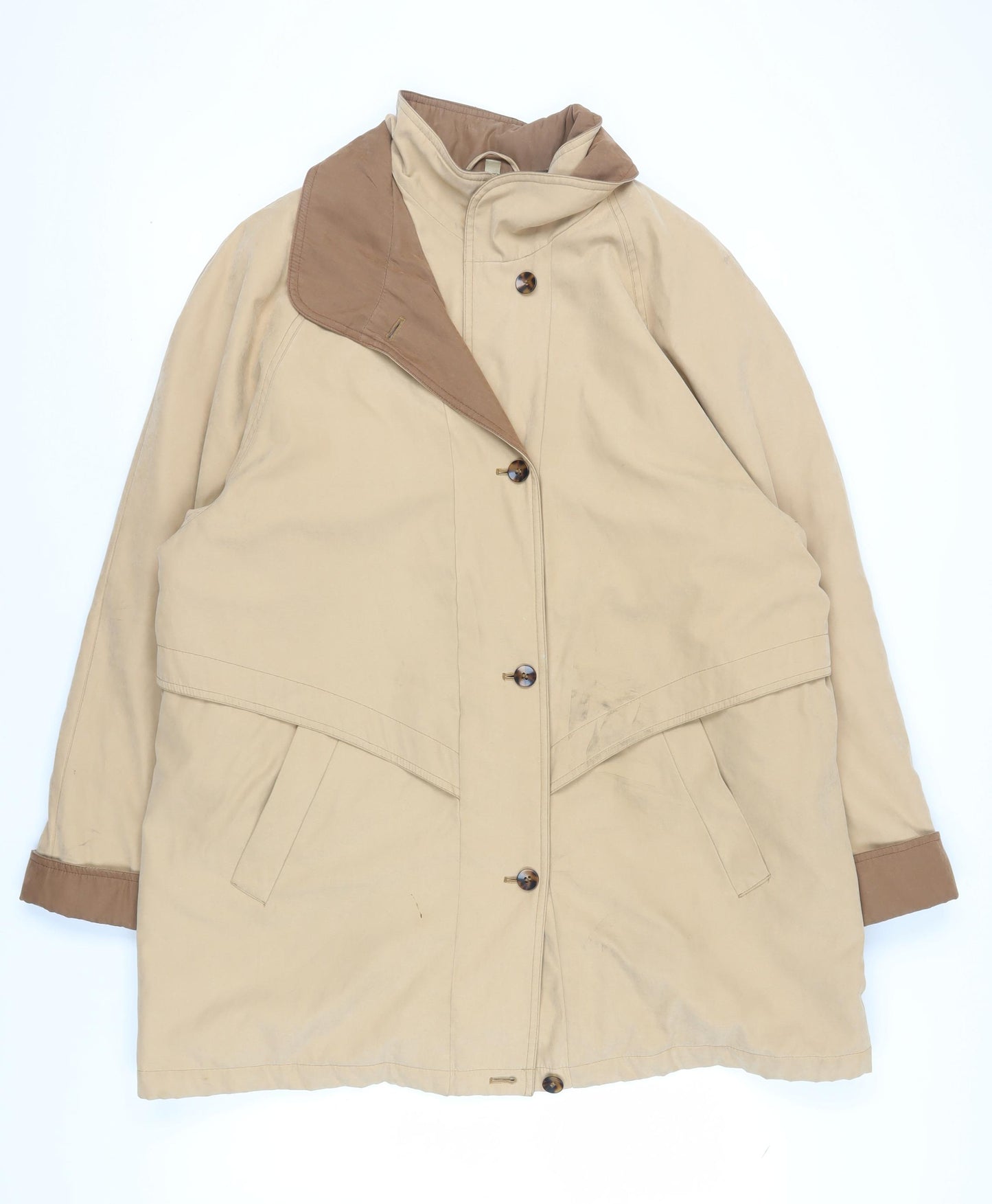 Ann Harvey Women's Beige Long Overcoat Size 18