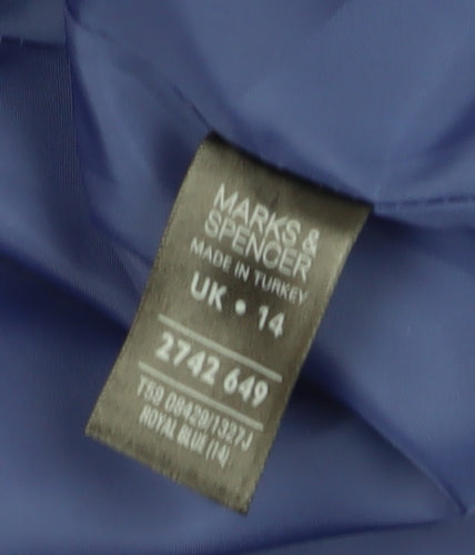 Marks and Spencer Women's Blue Cropped Blazer UK 14