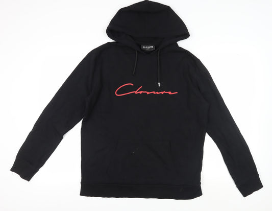 Closure London Black Hoodie Men L Logo Pullover