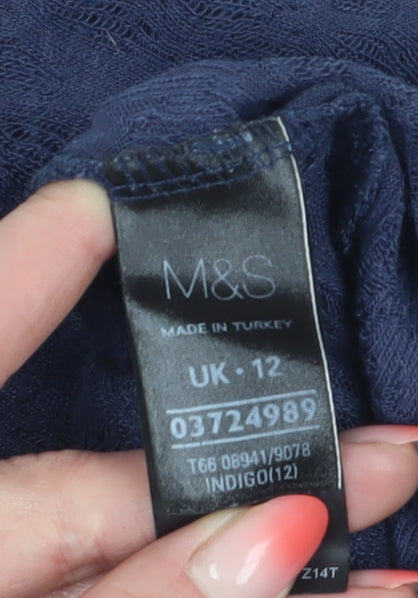 Marks and Spencer Women's Blue Knit T-Shirt
