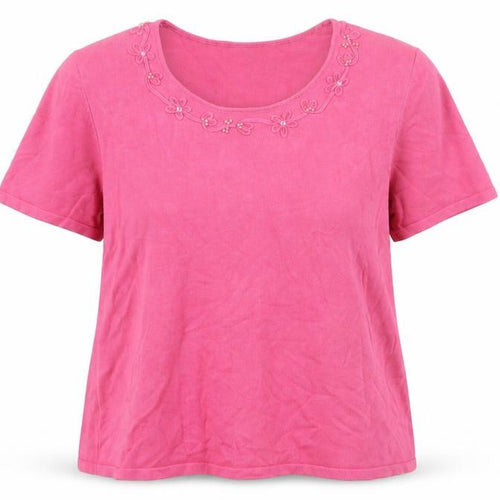 Eastex Women’s Pink Embroidered T-Shirt Size 16
