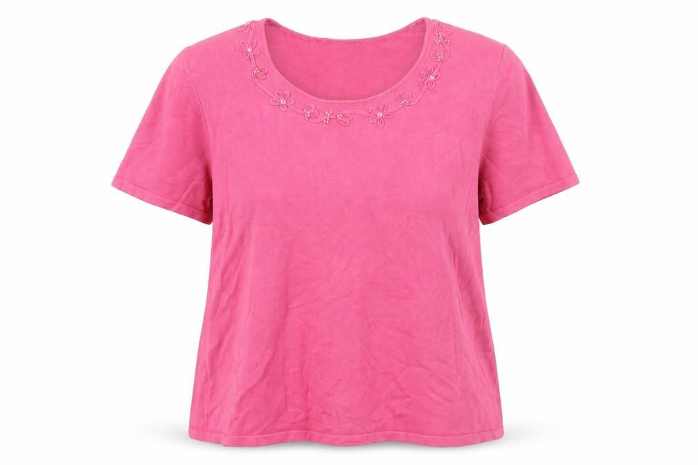 Eastex Women’s Pink Embroidered T-Shirt Size 16