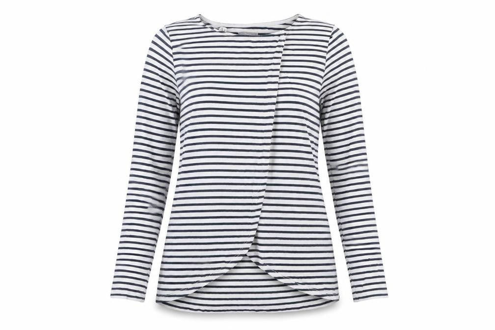 Front view of Vertbaudet Women's Striped T-Shirt, size 6