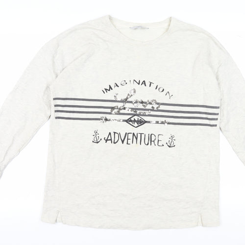 Next Women's Ivory Long Sleeve Pullover Sweatshirt UK 16
