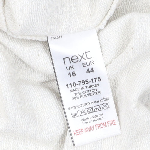 Next Women's Ivory Long Sleeve Pullover Sweatshirt UK 16