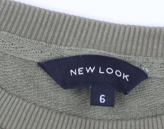 New Look Women's Green Embroidered Pullover Sweatshirt