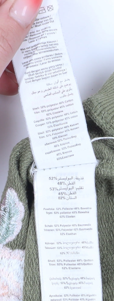 New Look Women's Green Embroidered Pullover Sweatshirt