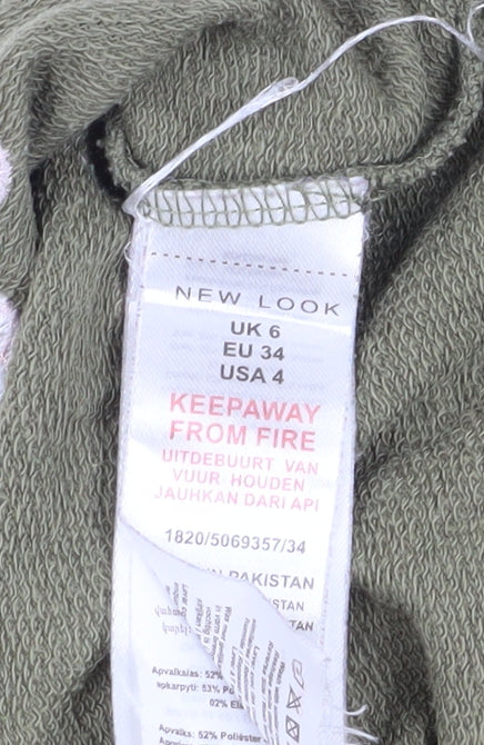 New Look Women's Green Embroidered Pullover Sweatshirt