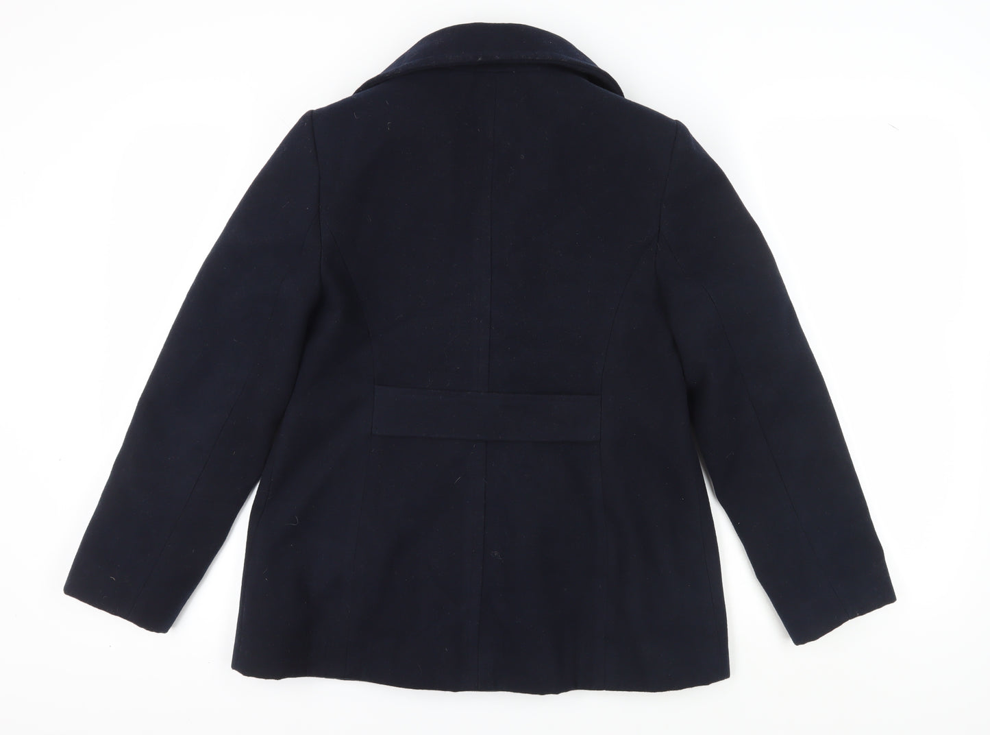 Debenhams Women's Blue Pea Coat, Size 12, Classic Style