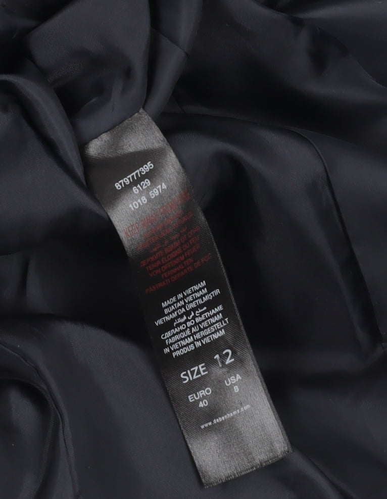 Debenhams Women's Blue Pea Coat, Size 12, Classic Style